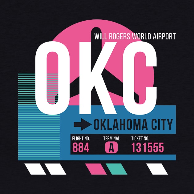 Oklahoma City (OKC) Airport // Sunset Baggage Tag by Now Boarding